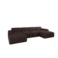 ECKSOFA Siena U ein Stil, der zum Entspannen einlädt, Stoff Velo Braun - Braun, Holz/Textil (344/73/165cm) - Kaiser Möbel