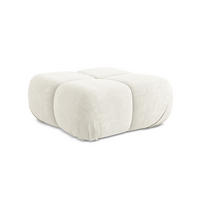 POUF Chenille Stoff Weiß - Pink/Schwarz, Kunststoff/Textil (95/41/95cm) - Makamii
