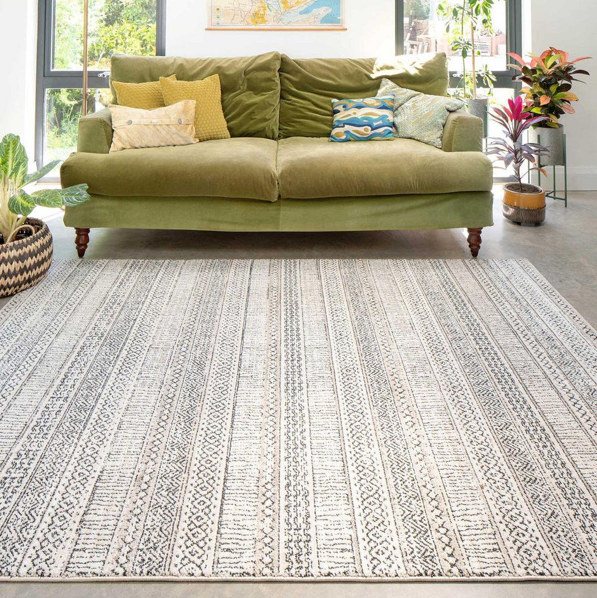 VINTAGE-TEPPICH Medini Stax Grau - Grau, Textil (201/290cm) - Kukoon Rugs