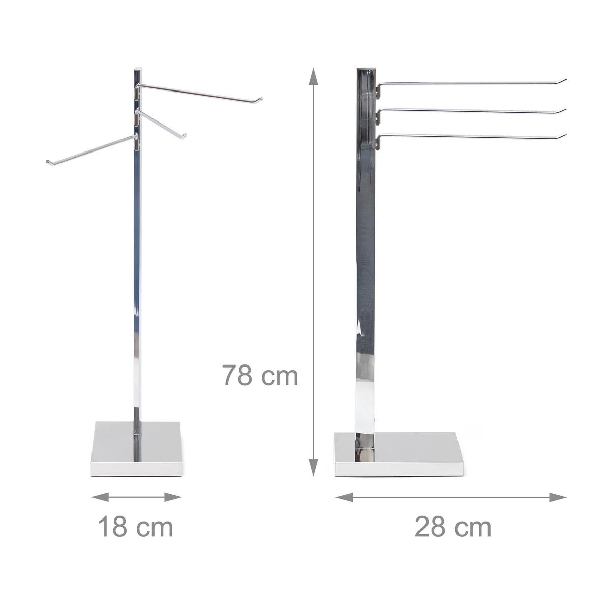 HANDTUCHSTÄNDER - Silberfarben, Metall (18/78/25cm) - Relaxdays