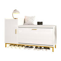 SCHUHSCHRANK aus Spanplatte 100x38x68cm in Weiß mit Sitzkissen - Weiß, Holzwerkstoff (100/68/38cm) - Modfu