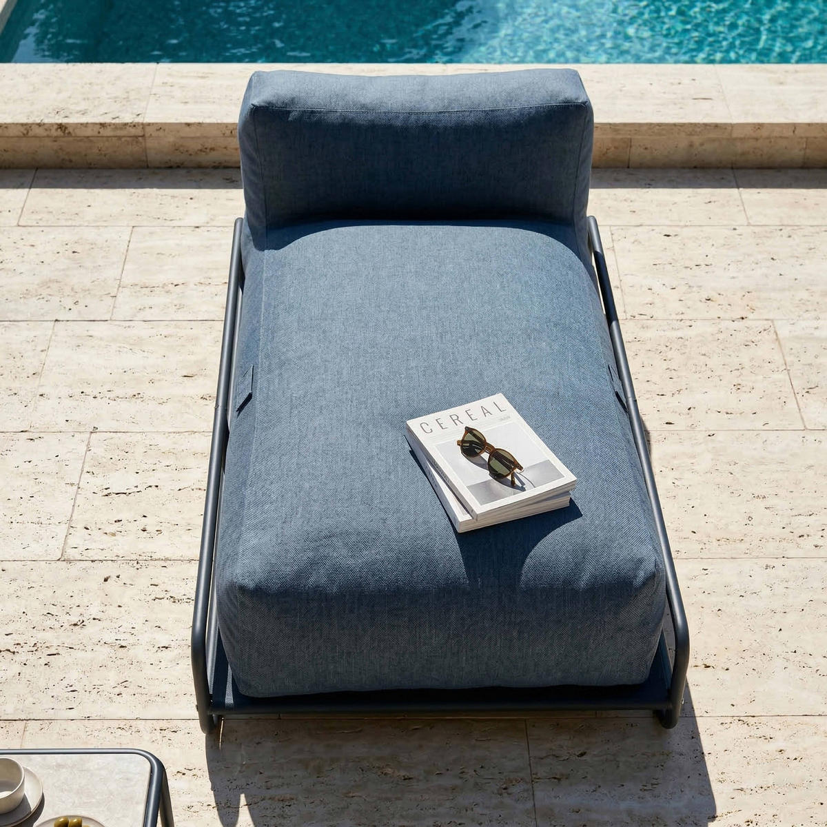 GARTENLIEGE pazifikblau - Blau, Textil (171/77/94cm) - Oviala