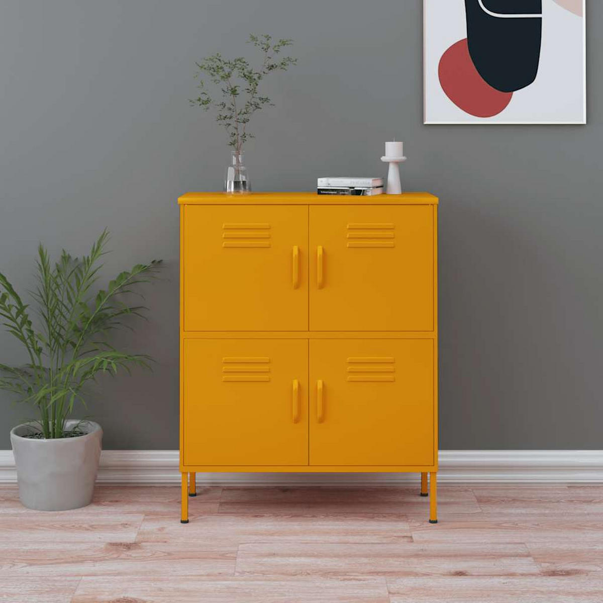 LAGERSCHRANK Senfgelb 80/35/101,5 Cm Stahl - Currygelb, Metall (35/101.5/80cm) - vidaXL
