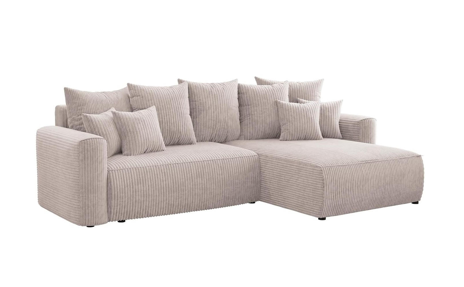 ECKSOFA BALI L - Creme/Schwarz, Holzwerkstoff (260/160cm) - Meblini