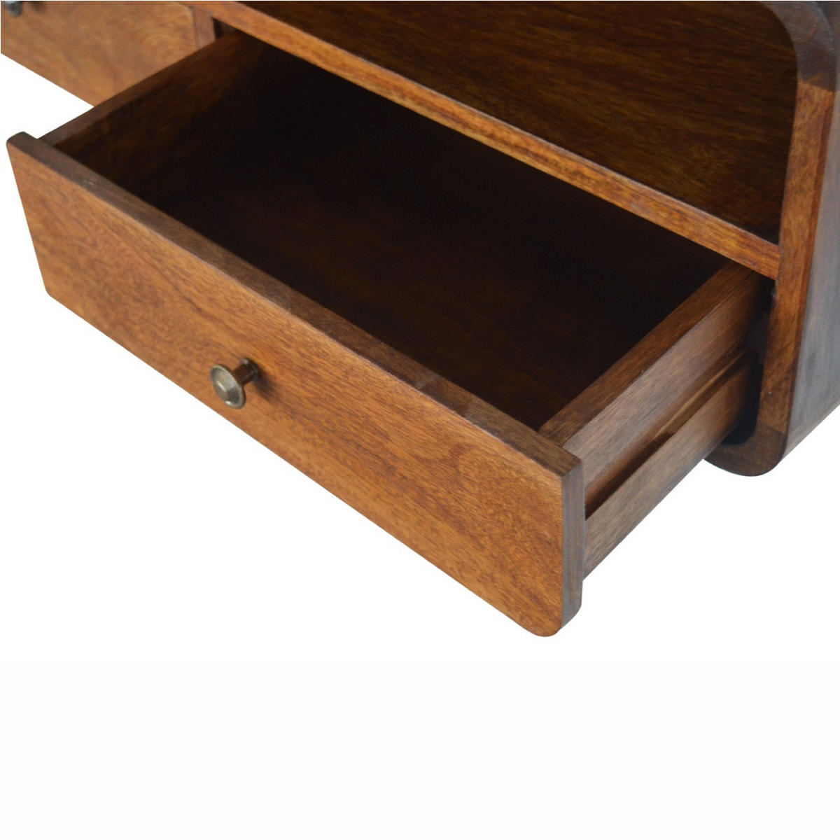 WANDKONSOLE mit 2 Schubladen - Messingfarben/Braun, Holz/Metall (80/25/32cm) - Artisan Furniture