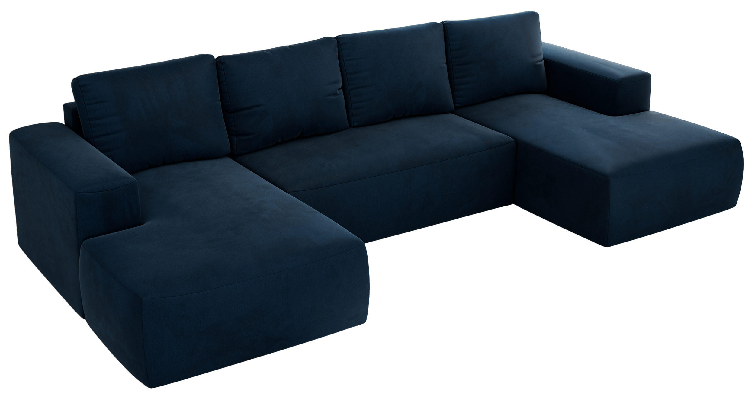 WOHNLANDSCHAFT TRENTINO U Dunkelblau Velvet - Dunkelblau, Textil (334/91/163cm) - MKS