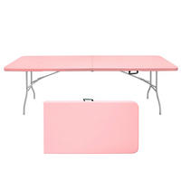 KLAPPTISCH 244 cm Pink - Pink, Kunststoff (243.9/73.6/73.6cm) - ComfortXL