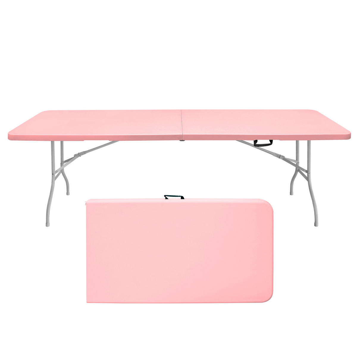 KLAPPTISCH 244 cm Pink - Pink, Kunststoff (243.9/73.6/73.6cm) - ComfortXL