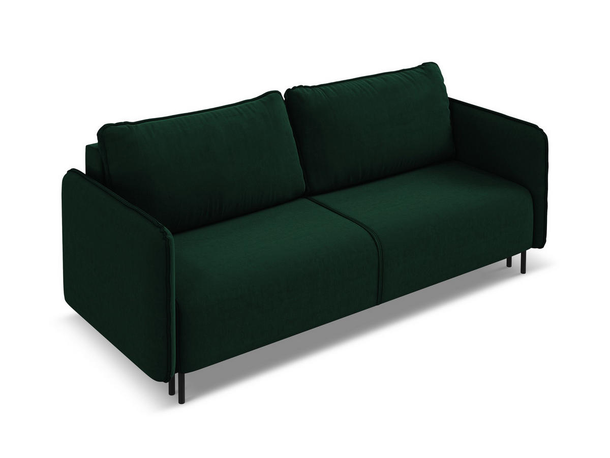 3-SITZER SOFA mit Schlaffunktion Samt Stoff Violett - Lila/Flieder, Textil/Metall (230/86/105cm) - Makamii