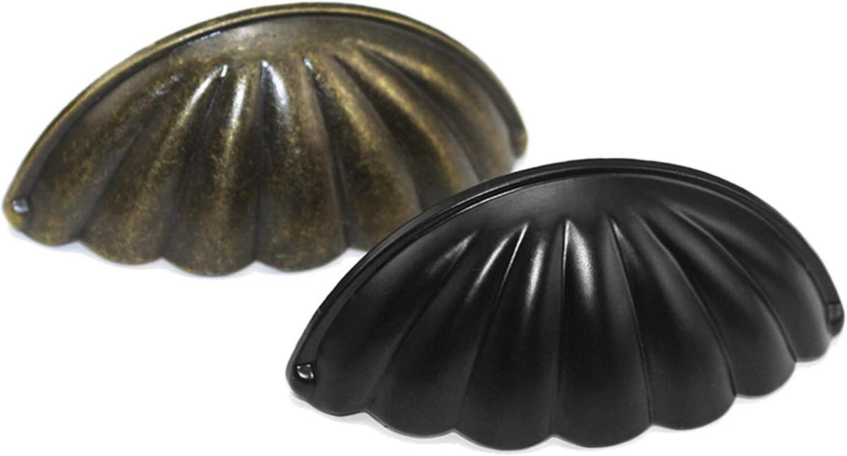 MÖBELGRIFF Antik 4er-Set - Schwarz, Metall (3.6/2.5/7.7cm)