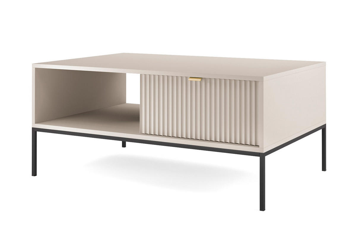COUCHTISCH Nova Kaschmir / Schwarz 104 / 68 / 46cm - Kaschmir/Schwarz, Holz/Holzwerkstoff (68/104/46cm) - Feldmann-Wohnen