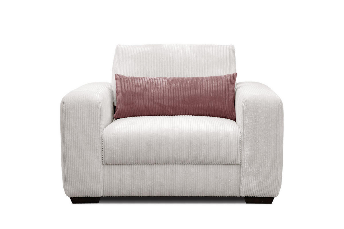 SESSEL OLI in Cordstoff perlweiß - Weiß, Holz/Textil (130/91/108cm) - Courtois Laville