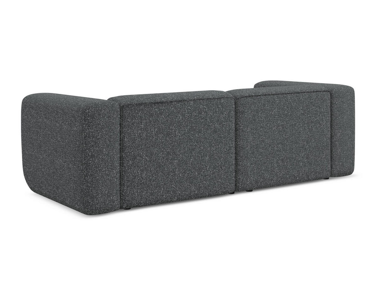 3-SITZER SOFA Strukturstoff Stoff Grau - Schwarz/Graphitfarben, Kunststoff/Textil (228/70/89cm) - Makamii