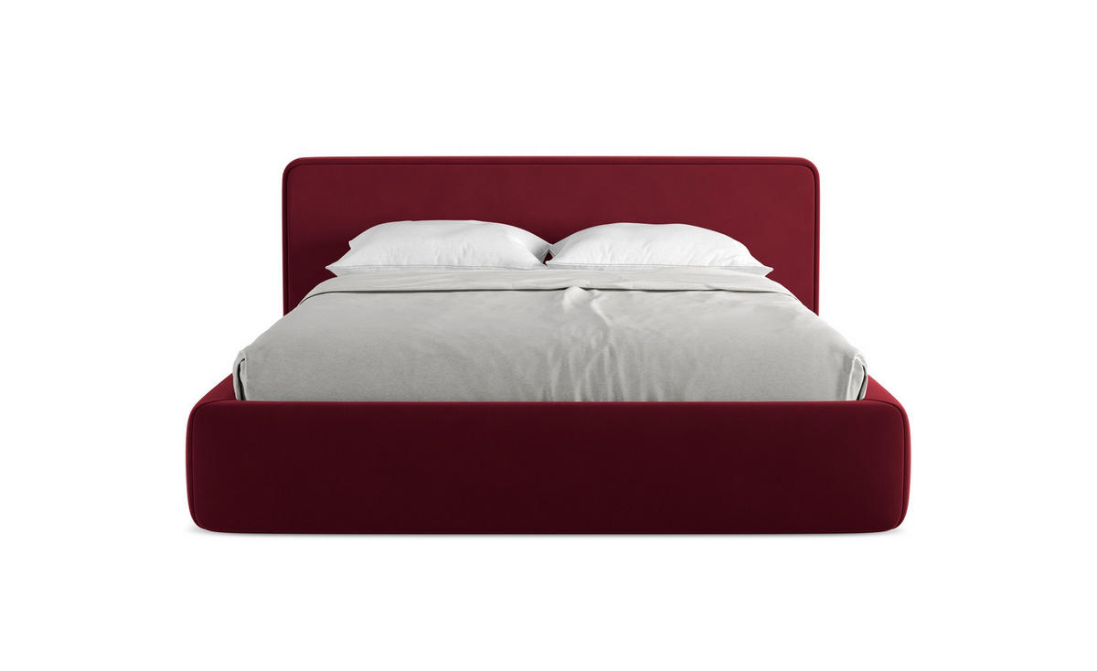 POLSTERBETT mit Bettkasten und Lattenrost 200x225 Rot - Bordeaux/Rot, Kunststoff/Textil (160/200cm) - Makamii