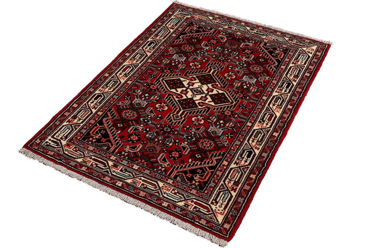 ORIENTTEPPICH handgeknüpft Assadabad Rot 130/81 cm Schurwolle - Rot, Textil (81/130cm) - Looma