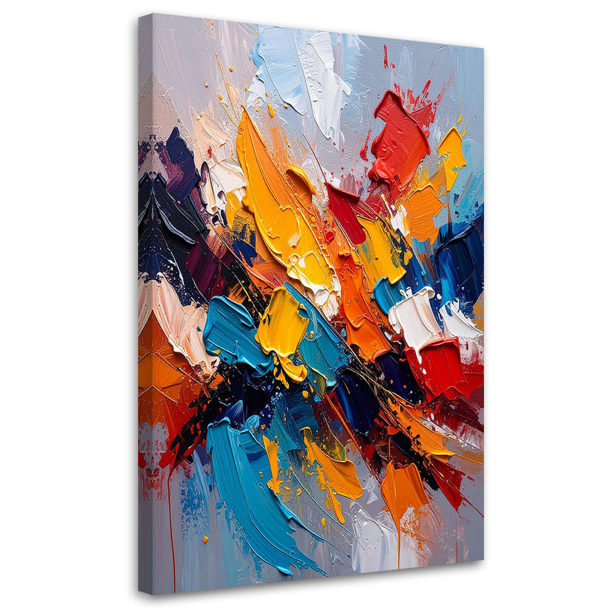 LEINWANDBILD Abstraktion 80x120cm - Multicolor, Textil (80/120cm) - Feeby