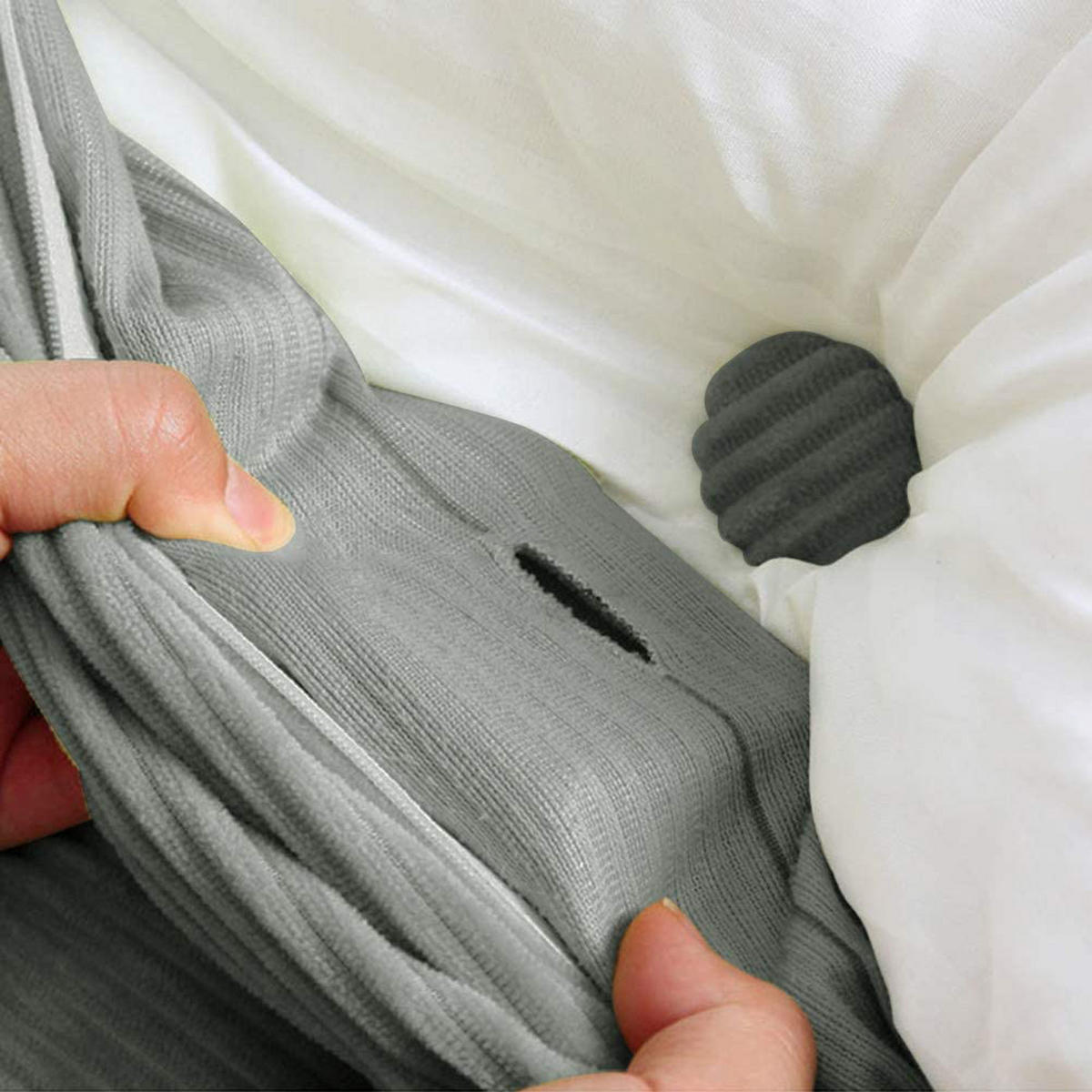 RÜCKENKISSEN für Bett Kord Grau 180 cm - Grau, Textil (50/180cm) - Vercart