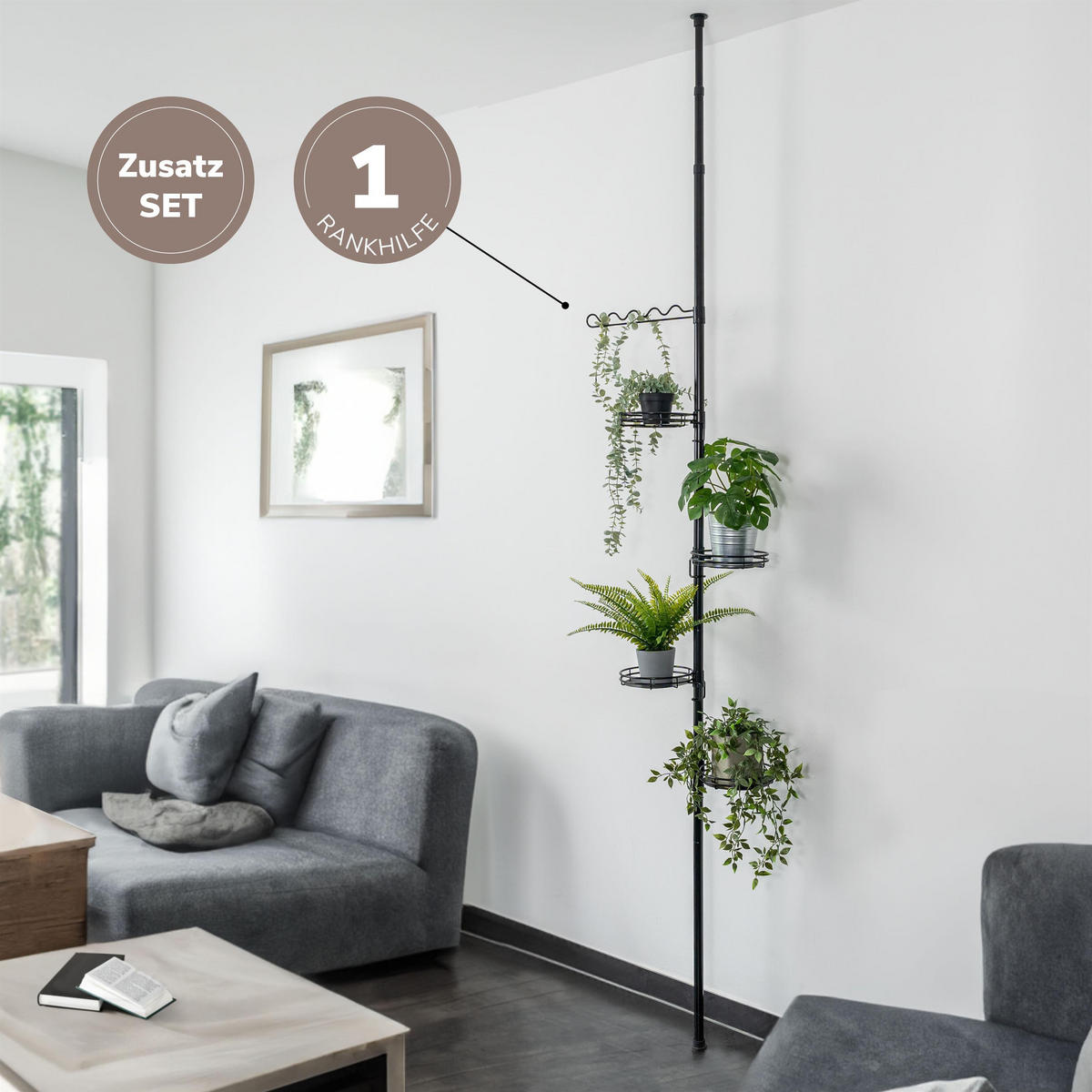 ZUSATZ-RANKHILFE, Metall, schwarz - Schwarz, Metall (4/3/30cm) - bremermann