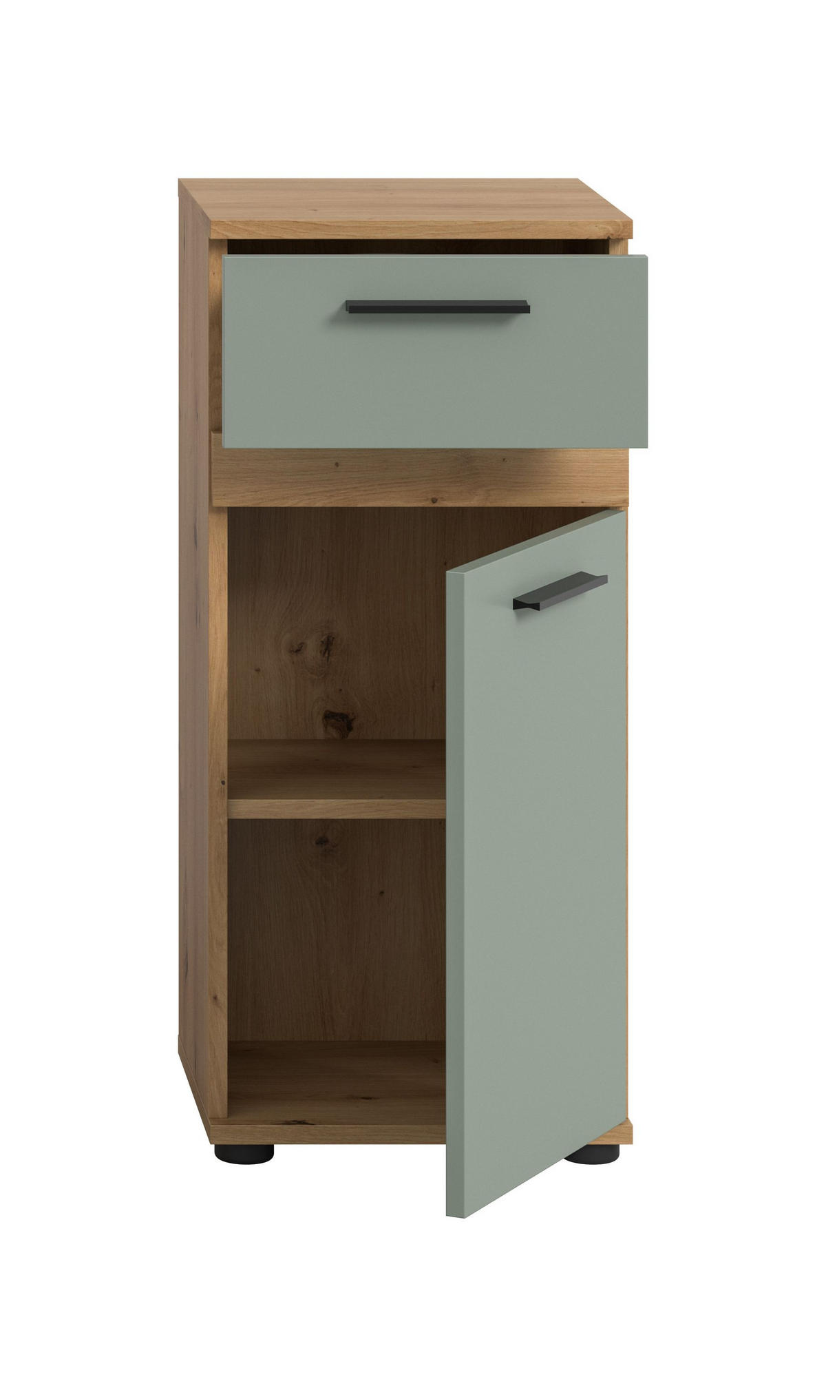 STANDSCHRANK Flint (B/H/T: 35x79x31 cm) in Salbei und Artisan Eiche Nachbildung - Eiche Artisan, Holzwerkstoff (35/79/31cm) - Homes & Jones