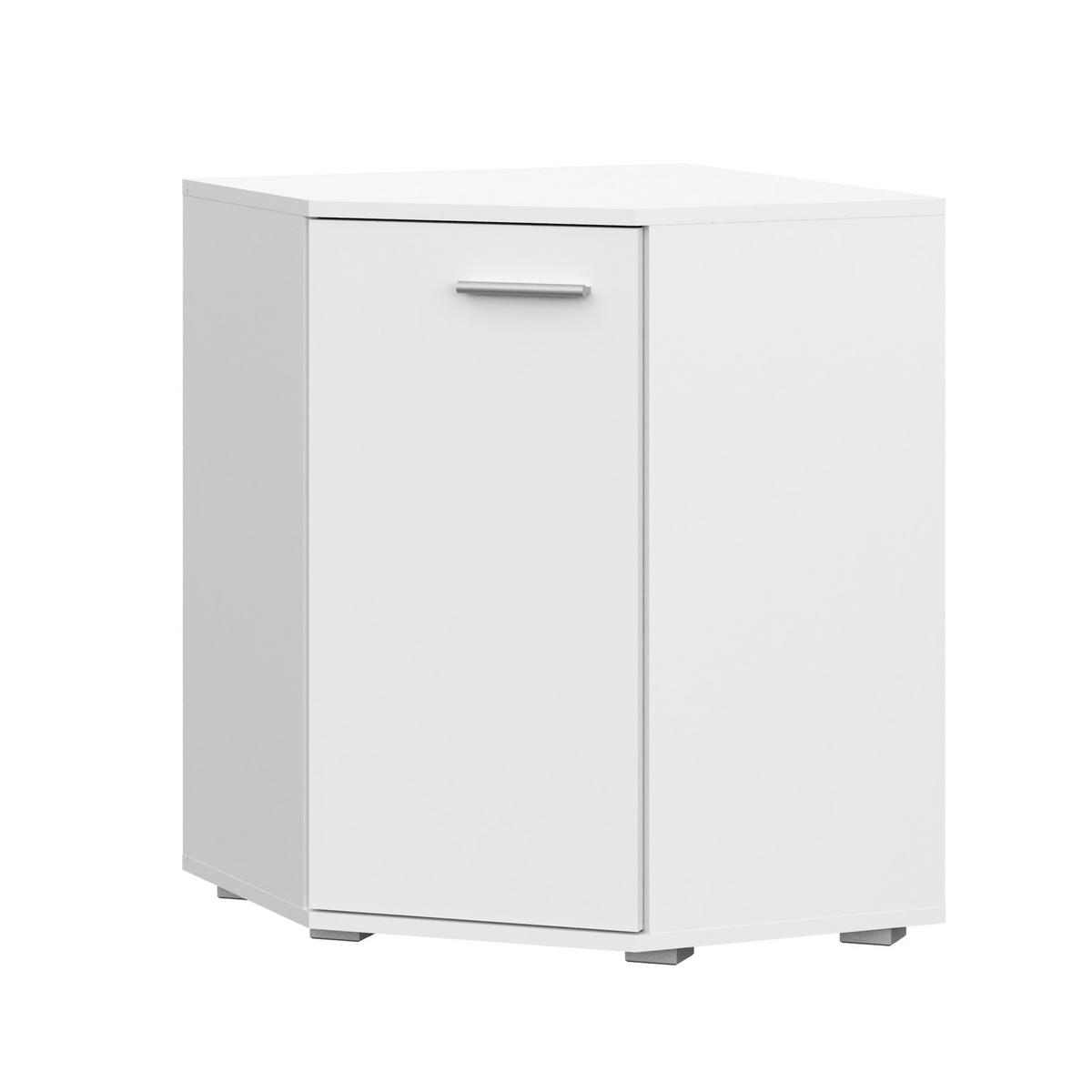 SIDEBOARD FAUSKE KOM4-1D Weiß - Silberfarben/Weiß, Holzwerkstoff/Kunststoff (138/74/34cm) - Komodee