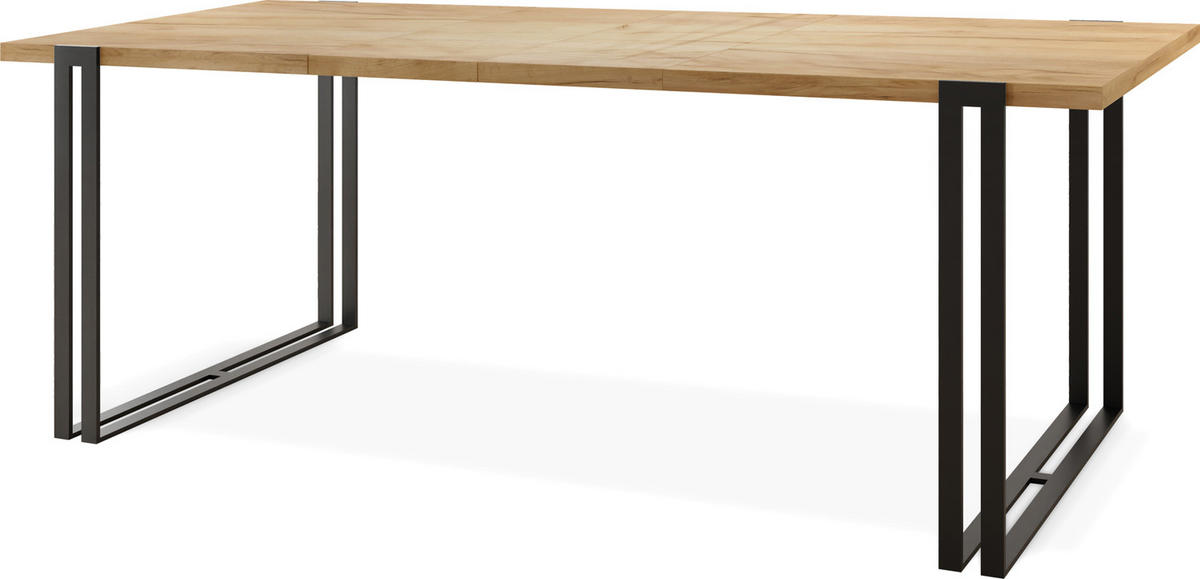 ESSTISCH Marco rechteckig ausziehbar, Craft Eiche 160-260/90/76 cm - Eiche Wotan/Schwarz, Holzwerkstoff/Metall (90/260/76cm) - WFL GROUP