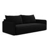 3-SITZER SOFA mit Schlaffunktion Samt Stoff Schwarz - Schwarz, Kunststoff/Textil (216/86/105cm) - Makamii