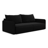 3-SITZER SOFA mit Schlaffunktion Samt Stoff Schwarz - Schwarz, Kunststoff/Textil (216/86/105cm) - Makamii