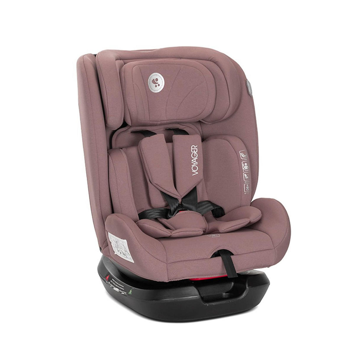 KINDERSITZ Voyager i-Size rosa (40-150 cm) Nackenkissen, Kopfstütze, Gurt - Rosa, Textil (43/75/46cm) - Lorelli