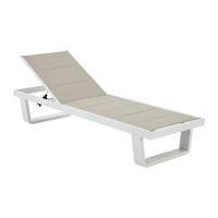 SONNENLIEGE - 198cm x 62cm - Aluminium - grau - NABUNA - Grau, Metall (62/97/198cm) - Vente-Unique