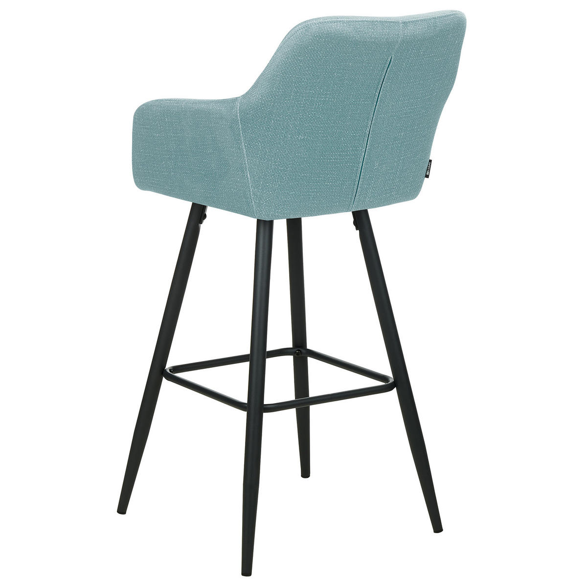 BARSTUHL 2er-Set Samtstoff hellblau Casmalia - Blau/Schwarz, Textil (50/104/55cm) - Beliani