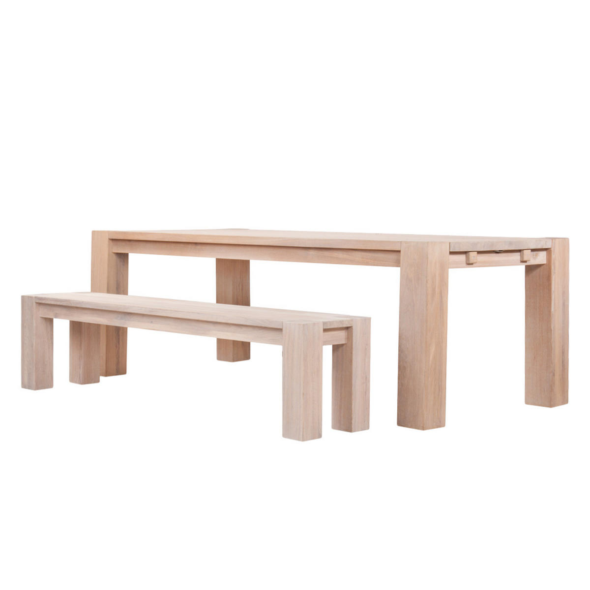 SITZBANK - Eiche massiv - Eichefarben, Holz (205/45/39cm) - home24