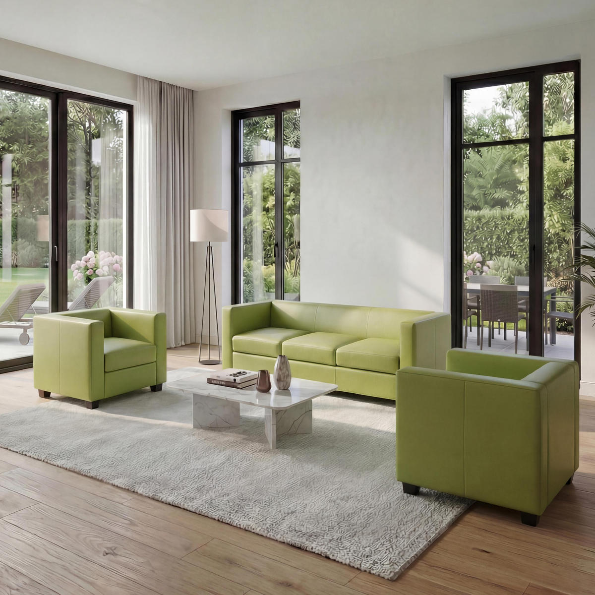 SOFAGARNITUR Hellgrün - Hellgrün, Textil (450/70/200cm) - MCW