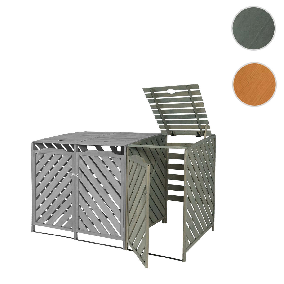 MÜLLTONNENBOX ERWEITERUNG Grau - Grau, Holz (68/120/98cm) - MCW