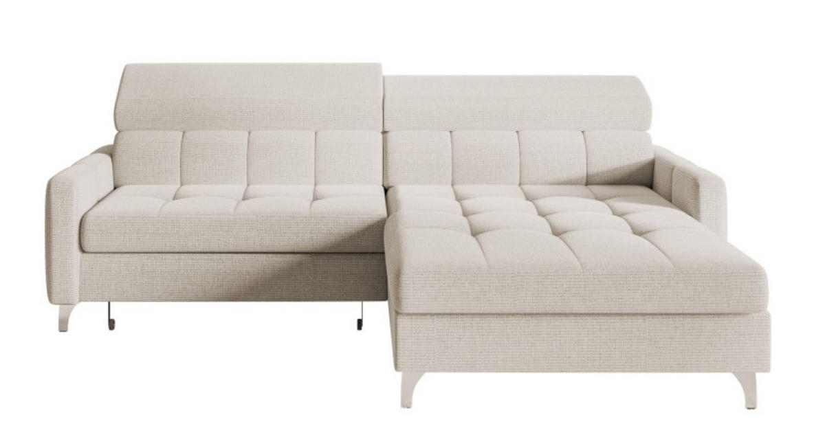 ECKSOFA Hellgrau BAMBINO Mit Verstellbaren Kopfstützen Rechts - Hellgrau/Grau, Textil (174/223cm) - Sepro Meble