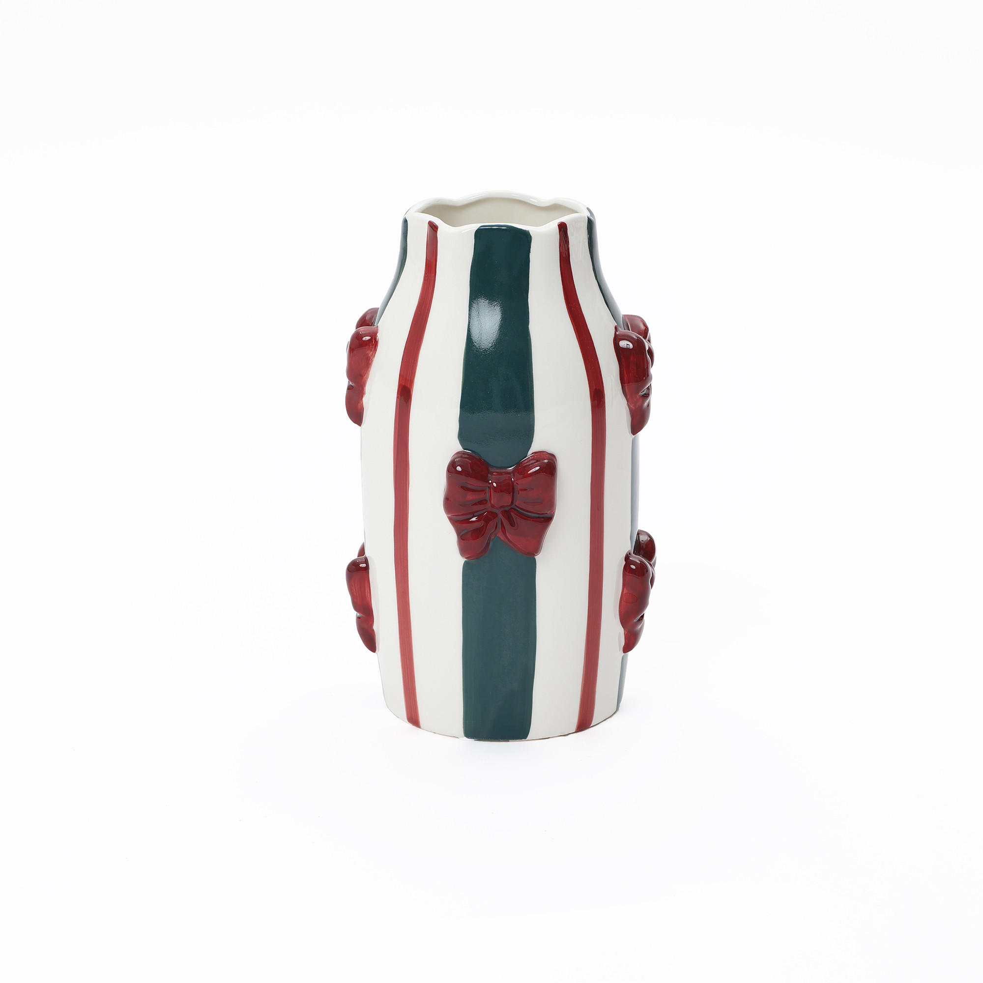Hometopia Keramikvase, Weiß 24 cm