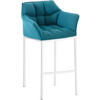 BARHOCKER Stoff Türkis - Türkis/Weiß, Textil/Metall (64/110/48cm) - CLP