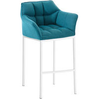 BARHOCKER Stoff Türkis - Türkis/Weiß, Textil/Metall (64/110/48cm) - CLP