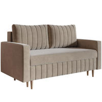 SCHLAFSOFA 160 cm Scandi, 2-seater, Bettkasten, Beine, Beige - Beige, Holz (160/94/90cm) - Emporius