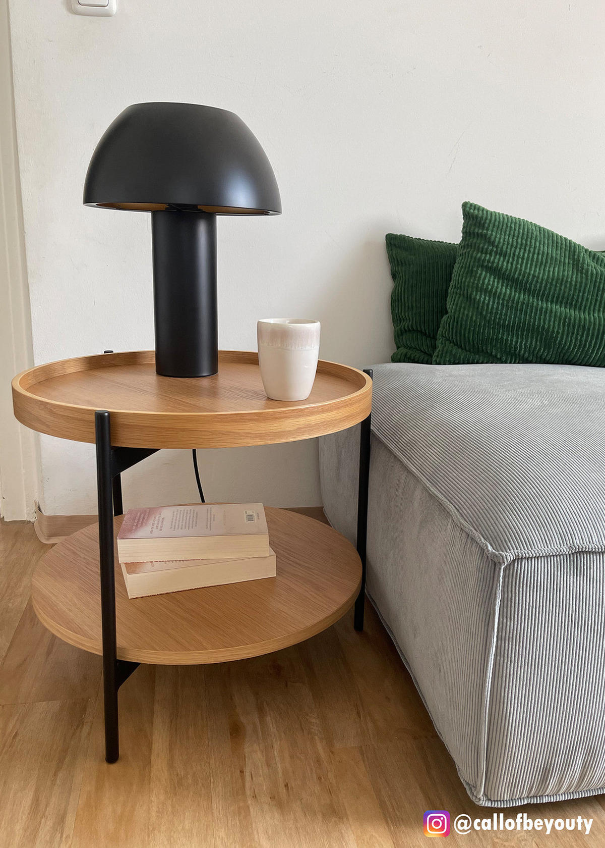 BEISTELLTISCH - Echtholzfurnier - Eichefarben, Holzwerkstoff/Metall (52/52/45cm) - home24