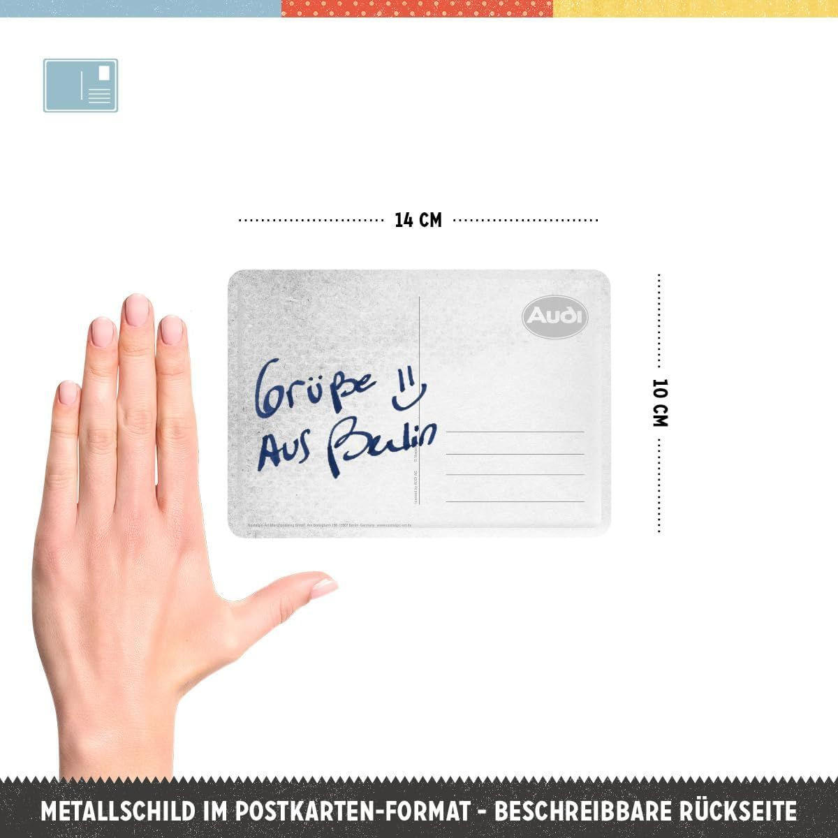 MINIBLECHSCHILD 10/14 cm Audi Garage - Multicolor, Metall (10/14/0.1cm) - Nostalgic-Art