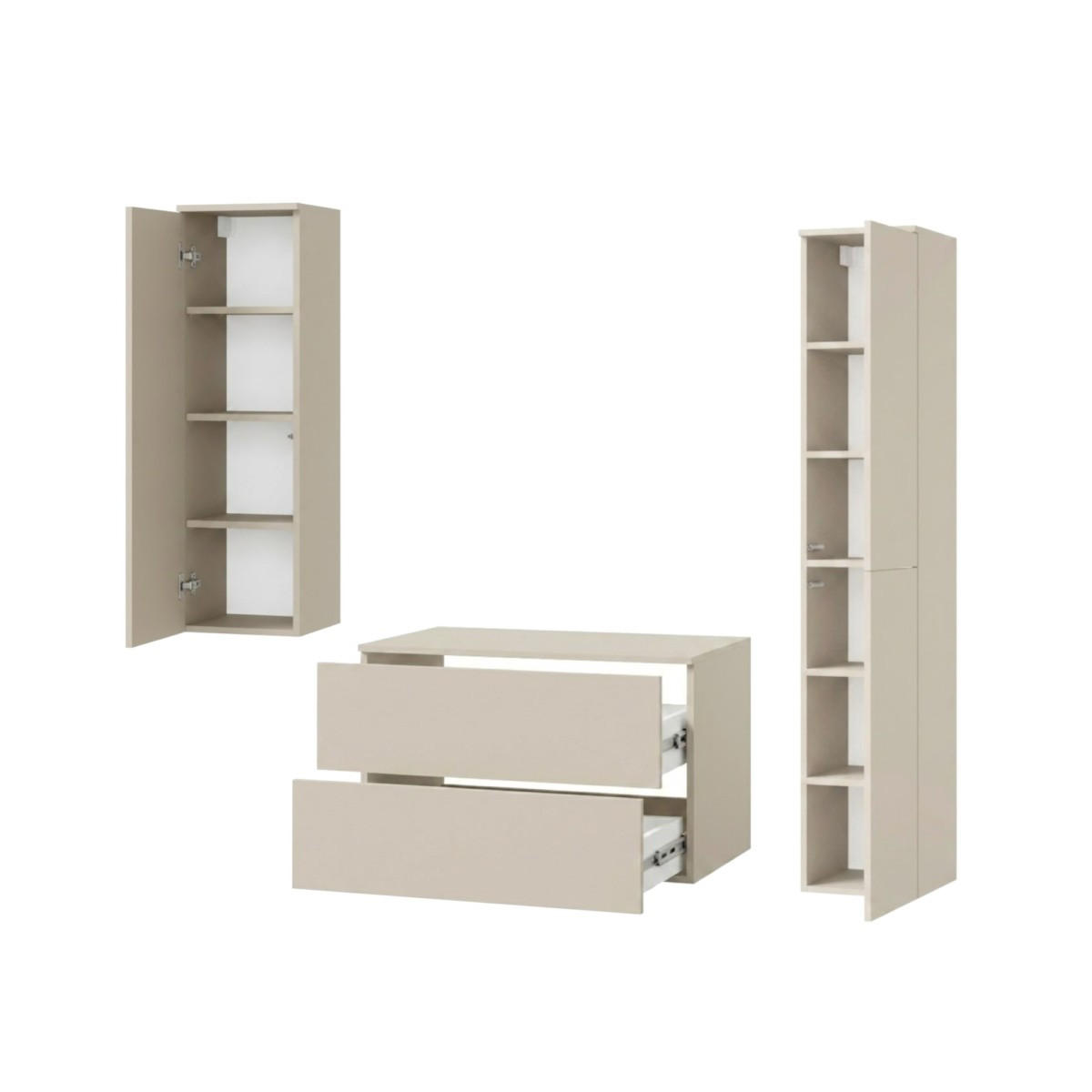 BADMÖBEL-SET Color Kaschmir 3-Teilig (2S 80 + 1D 100 + 2D 160) - Kaschmir, Holzwerkstoff (140/160/45cm) - mzm24
