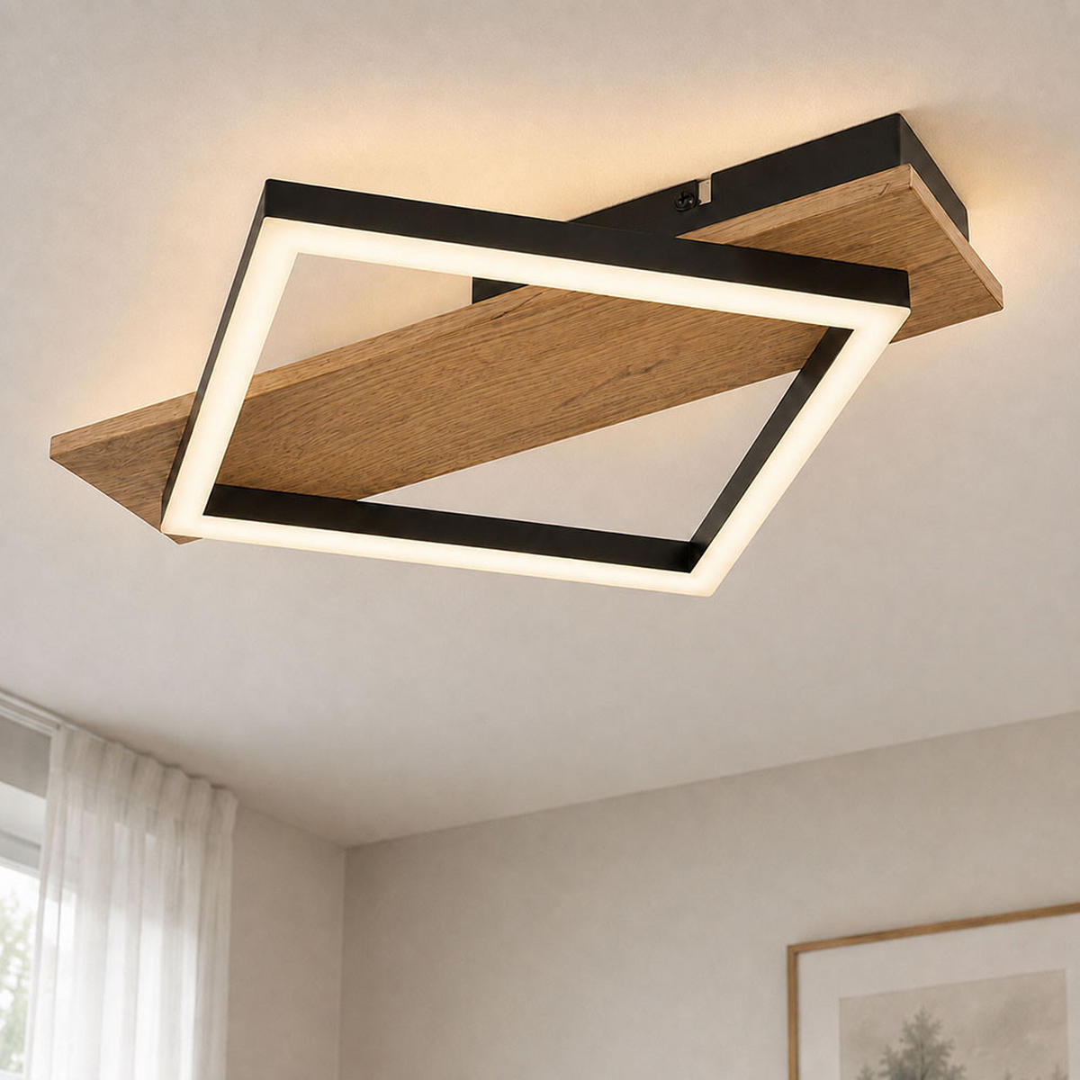 LED DECKENLEUCHTE BEATRIX Metall Schwarz - Schwarz, Metall (33/31/5.5cm) - Globo Lighting