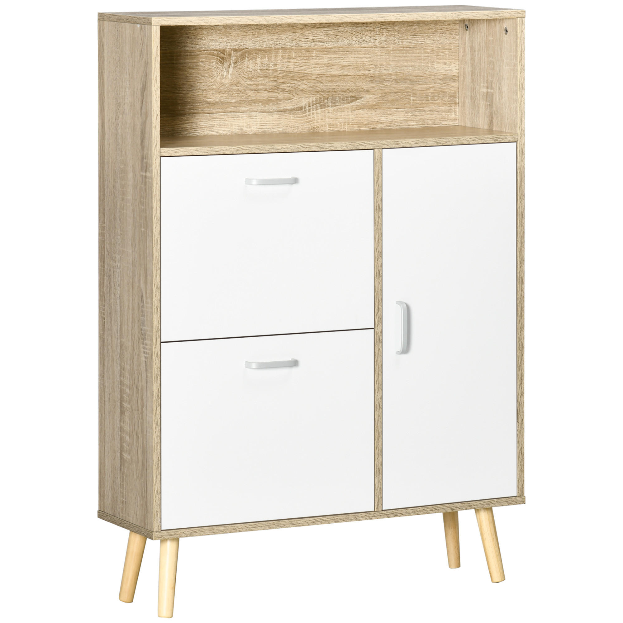 SCHUHREGAL,2 Türen für 8 Paar 80x25,5x112,5cm,weiß - Weiß, Holzwerkstoff (80/112.5/25.5cm) - Vallsero