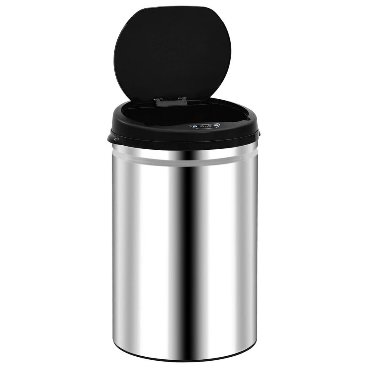 MÜLLEIMER mit Sensor 30L Edelstahl Abfalleimer Automatik - Silberfarben, Metall (30.5/51.5/30.5cm) - DELUKE