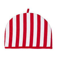 TEA COSY – Stoff-Teewärmer Streifen - Rot, Textil (36/24/36cm) - Homescapes