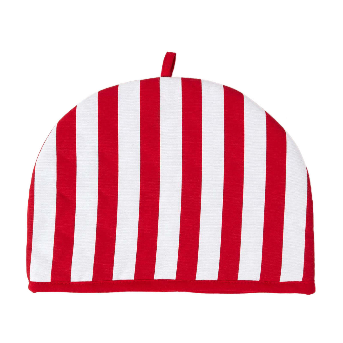 TEA COSY – Stoff-Teewärmer Streifen - Rot, Textil (36/24/36cm) - Homescapes