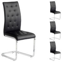 SCHWINGSTUHL CHLOE 4ER-SET - Schwarz, Textil/Metall (43/100/57cm) - IDIMEX