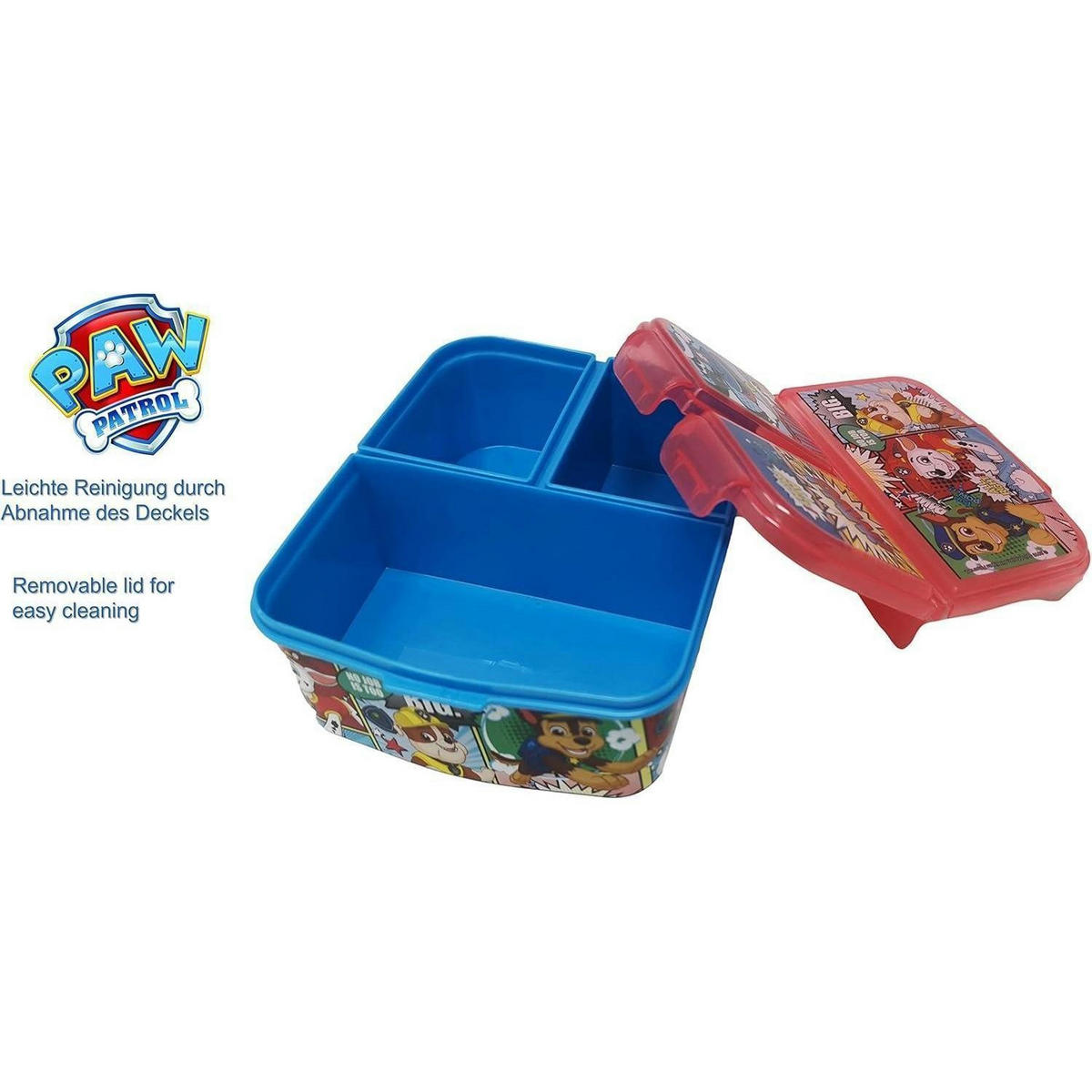 BROTDOSE mit Fächern Paw Patrol 18 cm - Multicolor, Kunststoff (14/6/18cm)