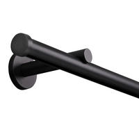 GARDINENSTANGE Innenlauf 1-lauf Curve - Schwarz, Metall (390cm)