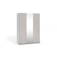DREHTÜRENSCHRANK THALIA 148/204/58cm 3-türig mit Spiegel Kaschmir - Kaschmir, Holzwerkstoff (148/204/58cm) - MASSENO